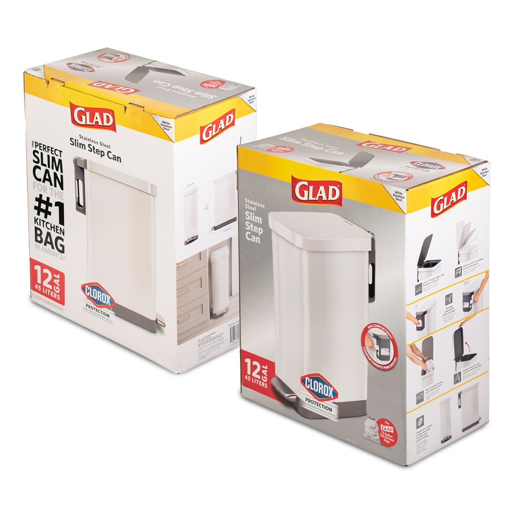 All White Slim Step Can
